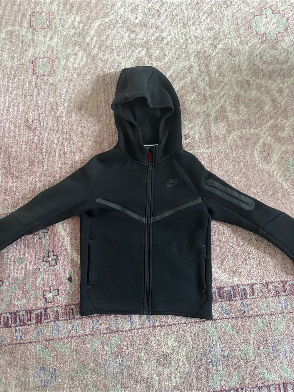 Nike Kids Black Hooded Full-Zip Puffer Jacket